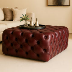 Tatvaacasa Monarch Leather Ottoman