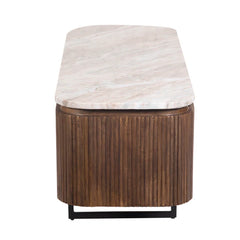 Tatvaacasa Modern Marble Top Tv Unit