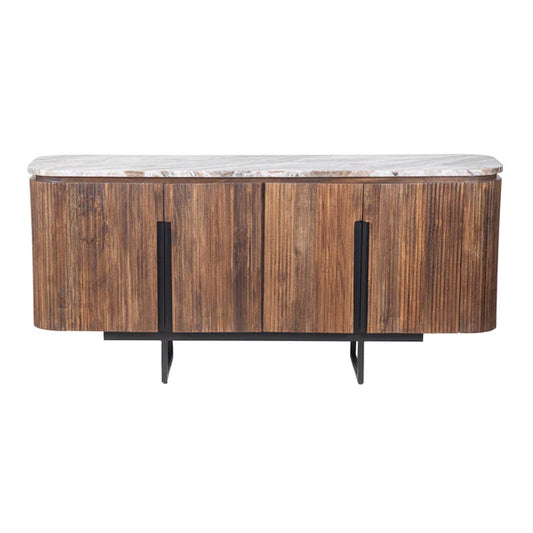 Marble Top Sideboard in Solid Wood Tv Unit