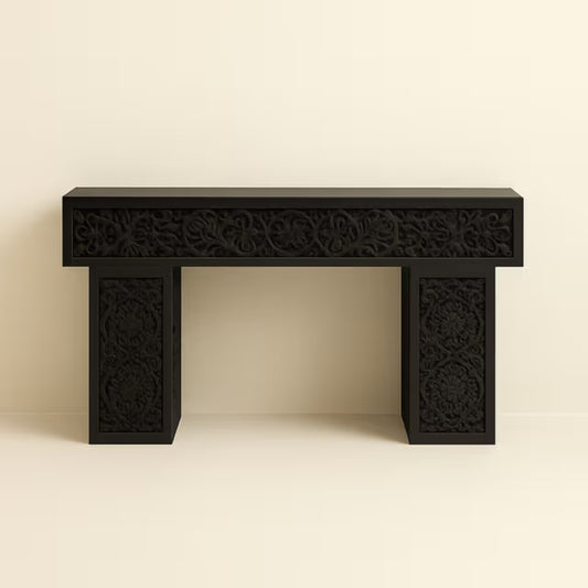 Tatvaacasa Modern Black Console Table