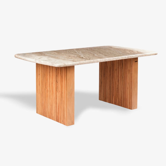 Wooden Marble Top Dining Set