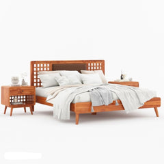 Mid Century Modern Sheesham Wood Bed