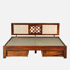 Solid Wood King Size Bed With Storage Drawers