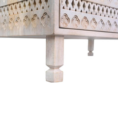 Wooden Centre Coffee Table with 4 Channeled Drawers