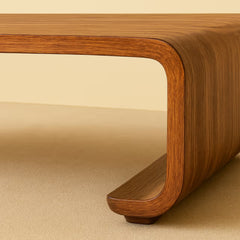 Tatvaacasa Modern Walnut Finish Coffee Table