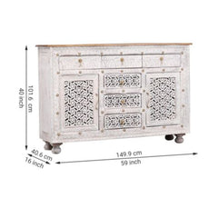 Mango Wood White Cabinet and Sideboards