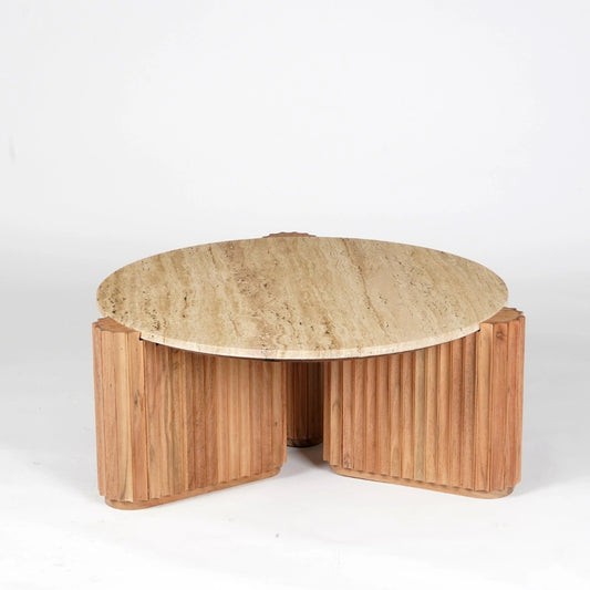 Tatvaacasa Travertine Coffee Table