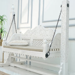 Mango Wooden White Wash Swing