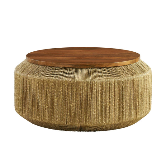 Tatvaacasa Wood Coffee Table in Walnut Natural