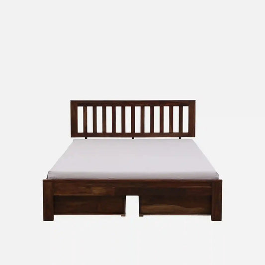 Solid Sheesham Wood Queen Size Bed With Storage Drawers