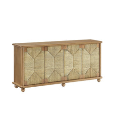 Tatvaacasa 71 Inch Oak Wood Seagrass Sideboard in Oak