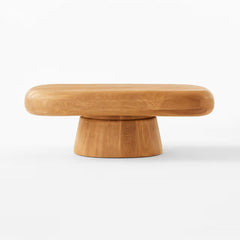 Tatvaacasa Modern Round Wooden Coffee Table