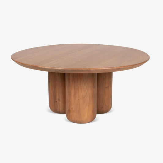 Honey Finish Wooden Round Coffee Table