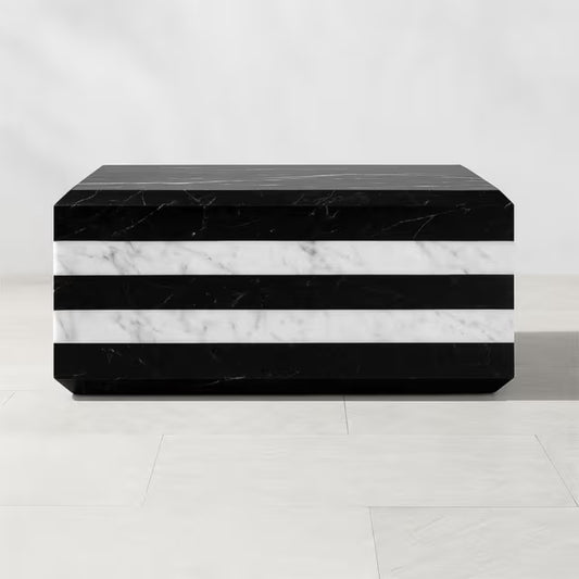 Black an white Marble Modern Coffee Table