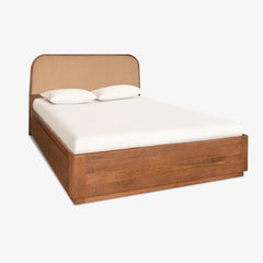 Tatvaacasa Solid Wood Bed with Side Storage Drawers