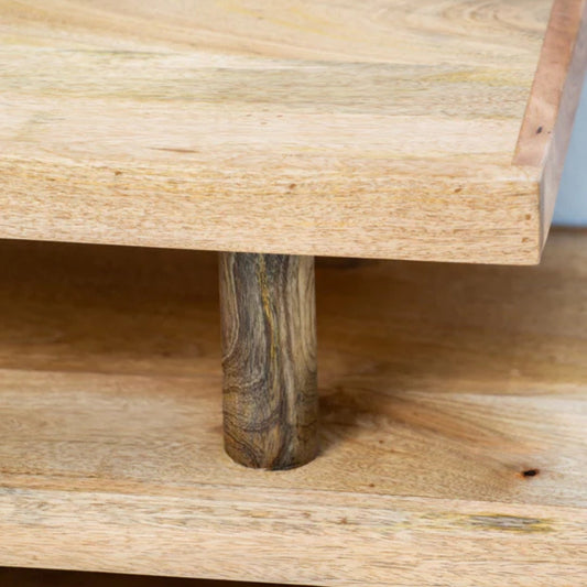 Tatvaacasa Modern Solid Wood TV Console with Storage Drawer