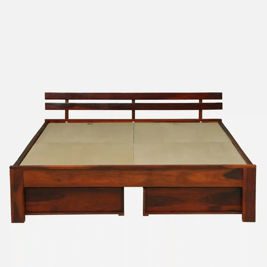 Solid Wood King Size Bed With Storage Drawers