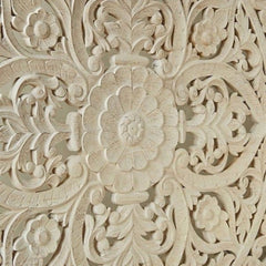 Hand Carved Bed Frame White