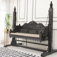 Wooden Hand Carved Swing For Home