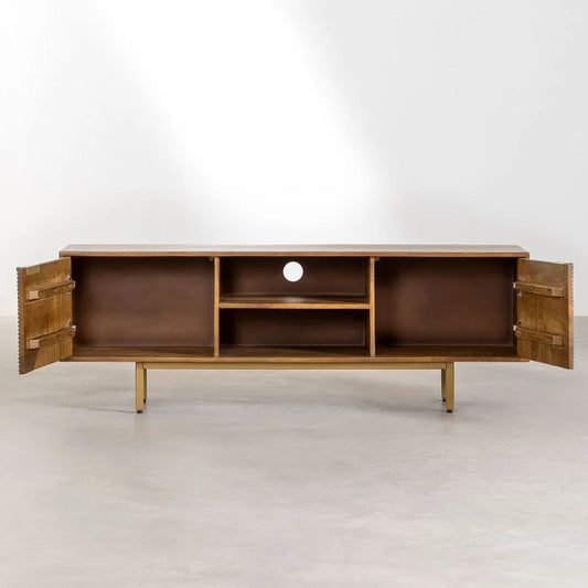 Tatvaacasa Mango Wood TV Unit with Cabinet