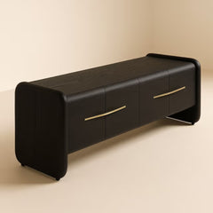 Black Oak Media Console Table