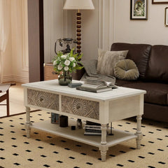 Hand Carved Vintage Coffee Table