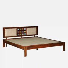 Solid Sheesham Wood Queen Size Bed Without Storage