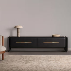 Black Oak Media Console Table