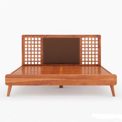 Mid Century Modern Sheesham Wood Bed