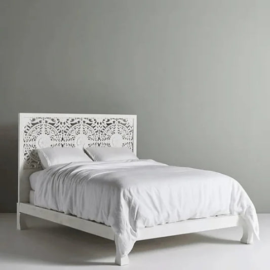 Hand Carved Wooden Bed Frame