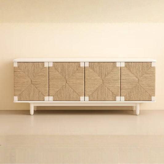 Handwoven Rattan Modern Sideboard