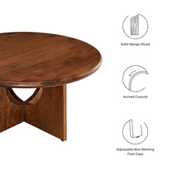Tatvaacasa Round 34" Coffee Table in Walnut