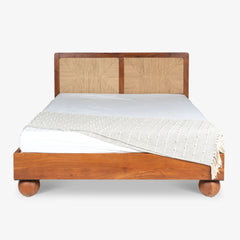 Modern Queen Size Bed With Side Small Sideboard Bedroom Set