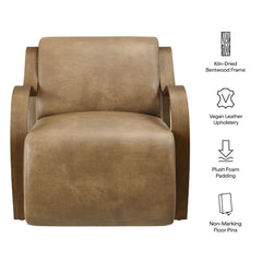 Tatvaacasa Modern Leather Accent Armchair