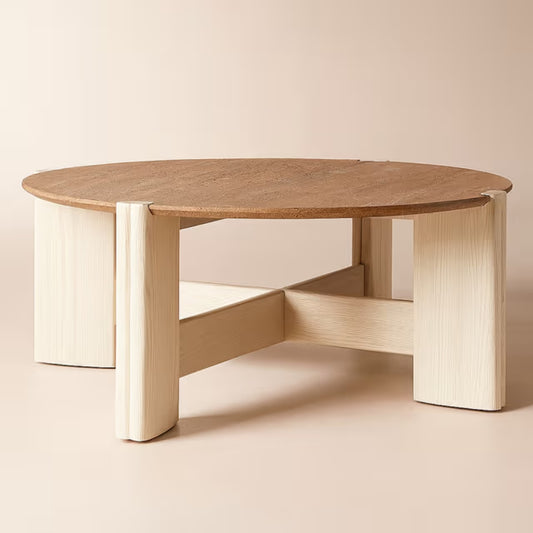 Mid-Century Round Wooden Coffee Table
