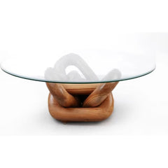 Tatvaacasa Glass Coffee Table – Handcrafted Organic Modern Centerpiece