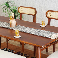Tatvaacasa 6-Seater Solid Wood Dining Table Set with Cushioned Chairs & Bench