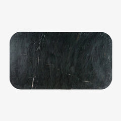 Tatvaacasa Contemporary Marble Top Dining Table with Solid Wood Cylindrical Legs