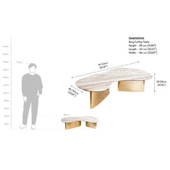 Tatvaacasa Aura Curved Marble-Top Coffee Table