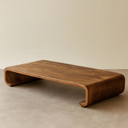 Tatvaacasa Modern Walnut Finish Coffee Table
