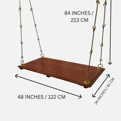 Wooden Natural Teak Finish Swing