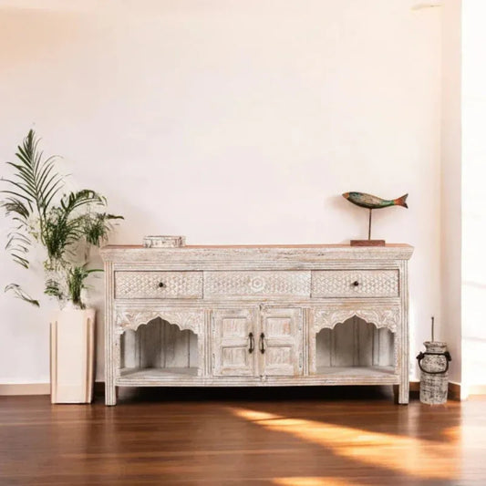 Carved Wooden Console Table