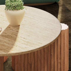 Tatvaacasa Travertine Coffee Table