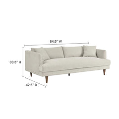 Tatvaacasa Modern Upholstered Sofa with Down-Blend Cushions & Tapered Wood Legs