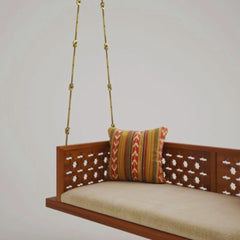 Solid Wooden Brown 2 Seater Swing