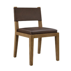 Tatvaacasa Brown Leather Dining Chair