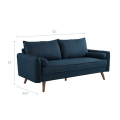 Tatvaacasa Upholstered Fabric Sofa in Azure