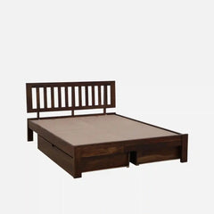 Solid Sheesham Wood Queen Size Bed With Storage Drawers