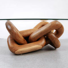 Tatvaacasa Glass Coffee Table – Handcrafted Organic Modern Centerpiece