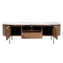 Tatvaacasa Solid Wood TV Unit | Marble Top